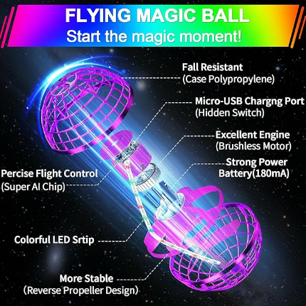 Flying Orb Ball Toy,2026 Upgraded Parachute LED